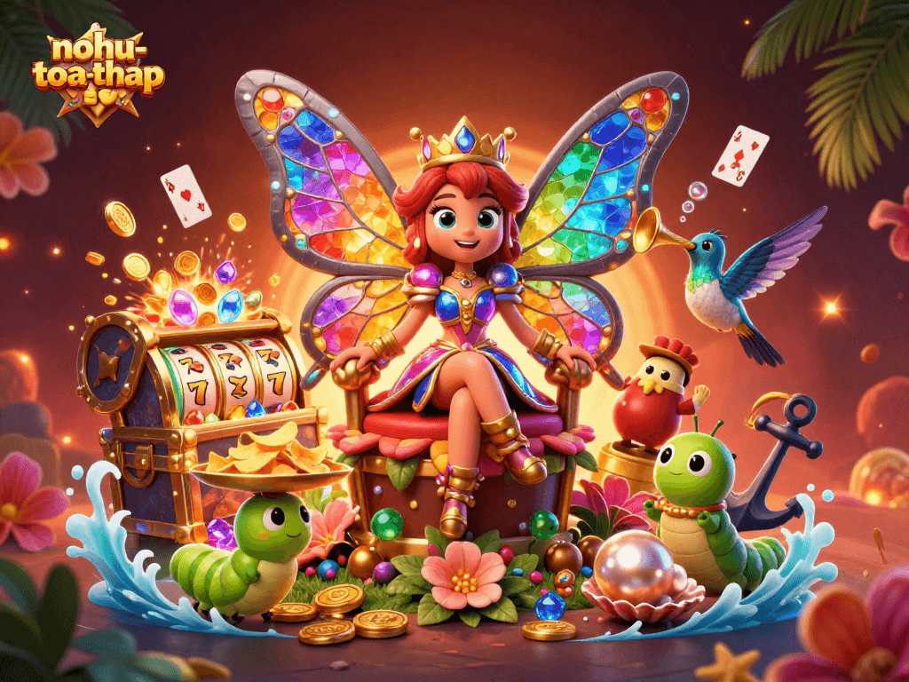 Engage in the world of nohu-toa-thap with vibrant visuals from an exciting casino-themed illustration.