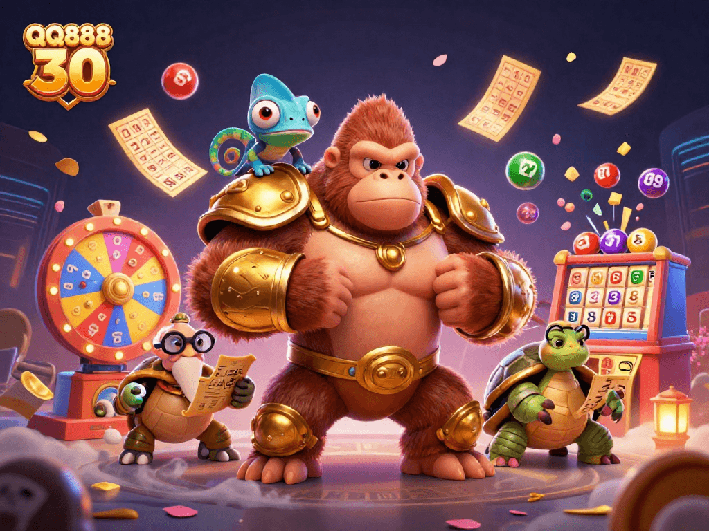 Engage with thrilling lottery action in QQ888 30, featuring dynamic color changes and rich gaming elements.