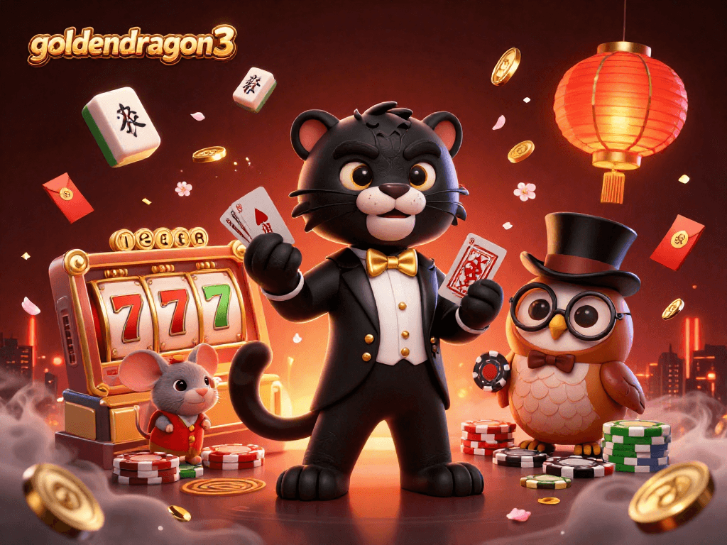 Engage in winning strategies with goldendragon3's vibrant casino scene featuring cards and jackpot elements