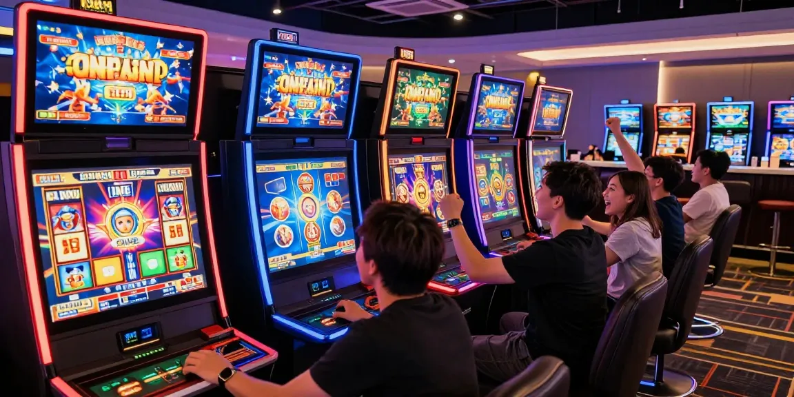 Exciting players experiencing slot mpo machines in a vibrant virtual casino atmosphere.