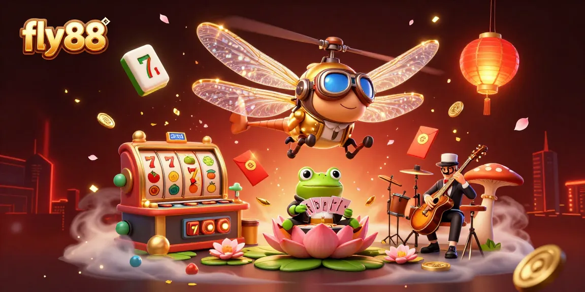 Experience the thrill of fly88's vibrant gaming world with a dynamic casino scene.