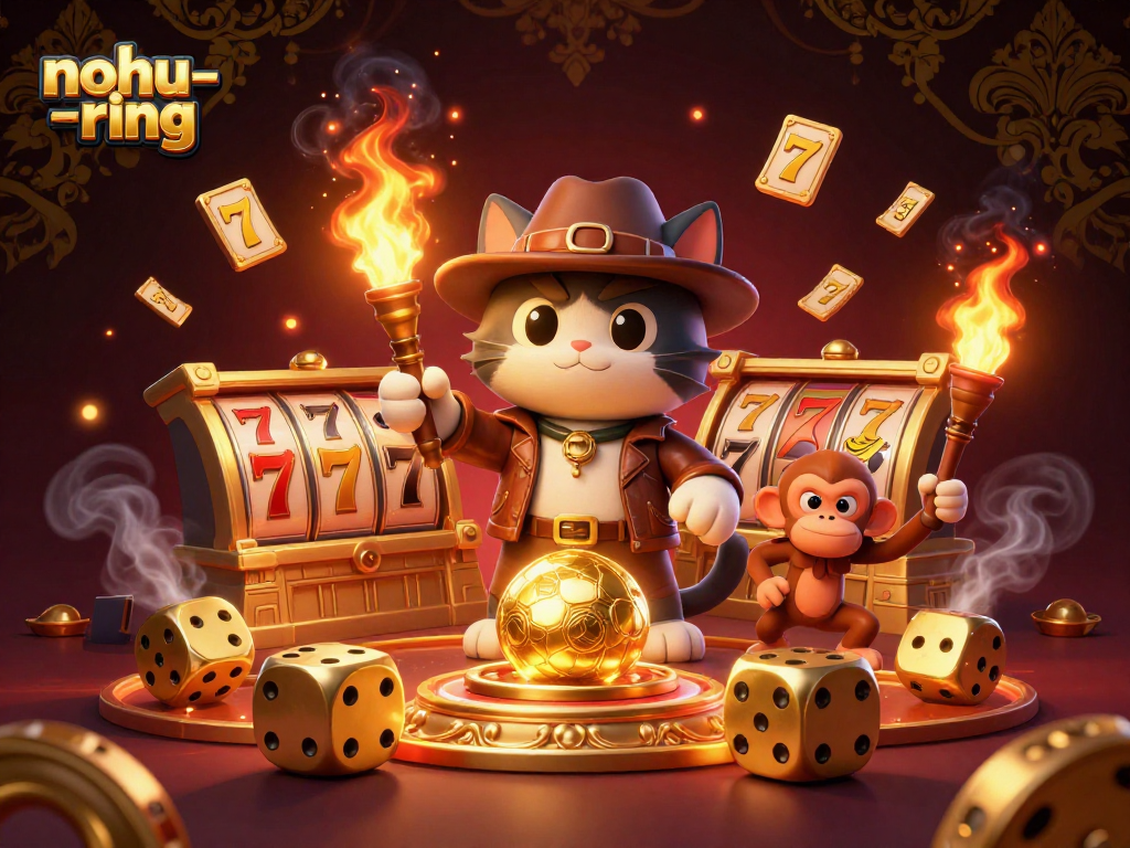 Engage with the thrilling nohu-ring adventure featuring a cat archaeologist and golden artifacts.