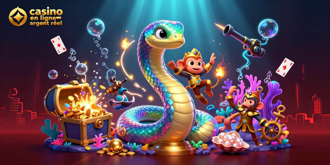 Gagnez au casino en ligne argent réel avec ce serpent coloré et le roi singe doré!