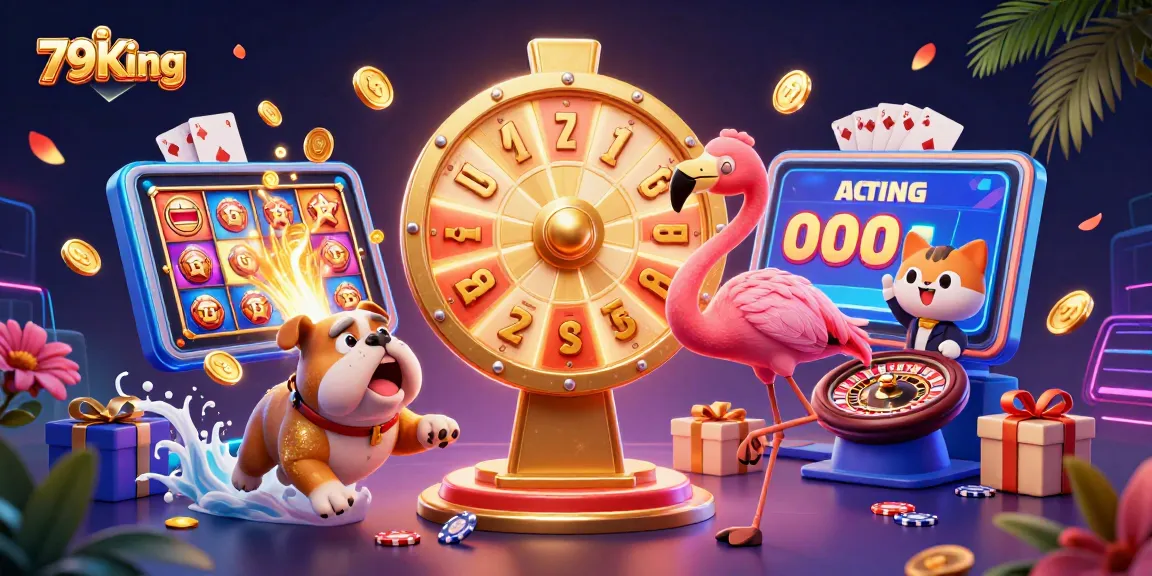 79King offers thrilling gaming experiences, featuring a lively game show host alongside vibrant casino elements.