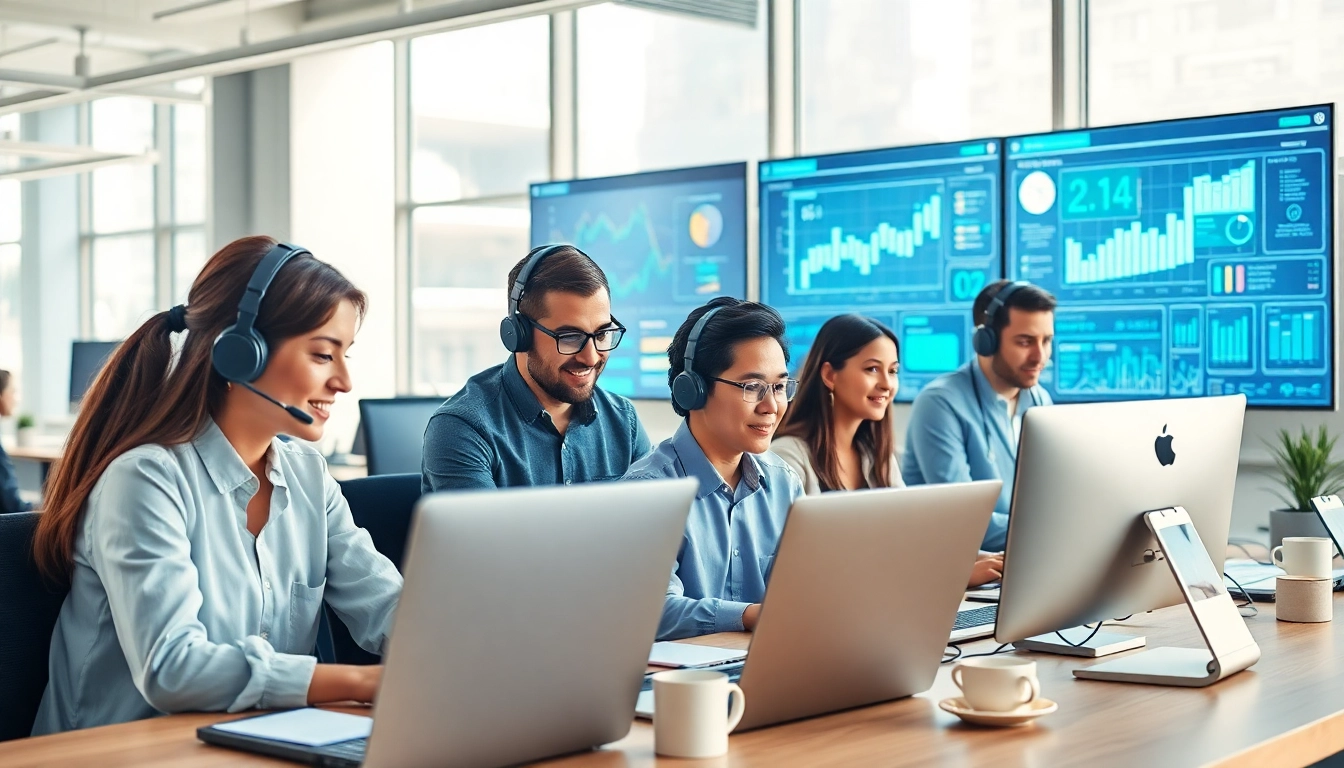 IT support for small business team collaborating on technology solutions in a modern office