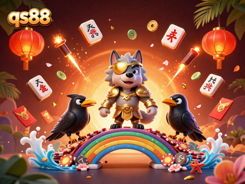 Feel the excitement of qs88 with Odin and his ravens amidst a dazzling casino scene.
