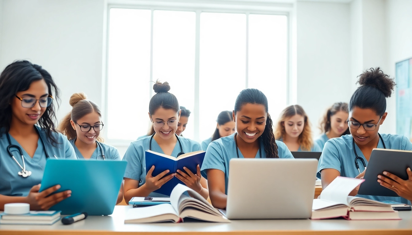 Students focused on their studies at the Houston Trusted Nclex review center, showcasing dedication and teamwork.