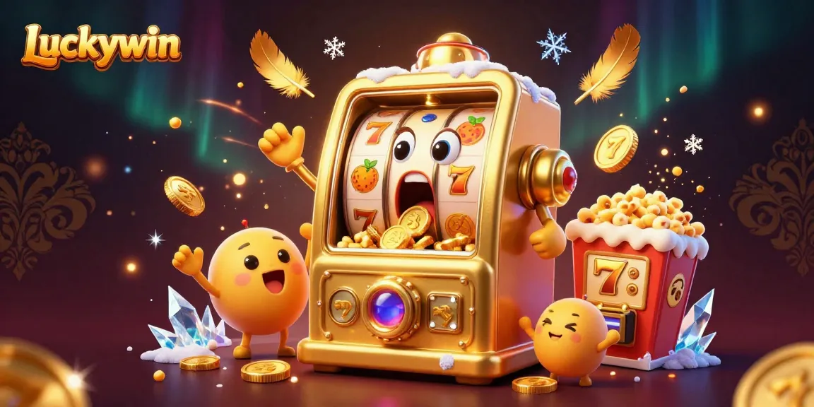 Celebrate jackpots with Luckywin's vibrant slot machines amidst a rich casino backdrop.