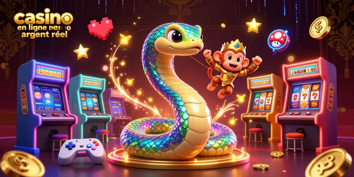 Plongez dans l'univers du casino en ligne argent réel avec des personnages colorés et machines à sous dynamiques.