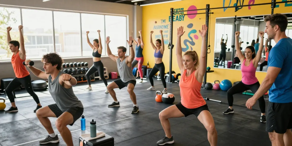 Group workout showcasing Selliza Steroids benefits for fitness enthusiasts in a dynamic gym setting.