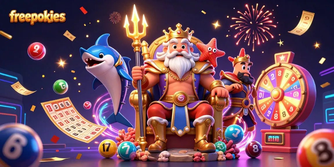 Experience excitement with freepokies as Neptune and friends celebrate big wins!
