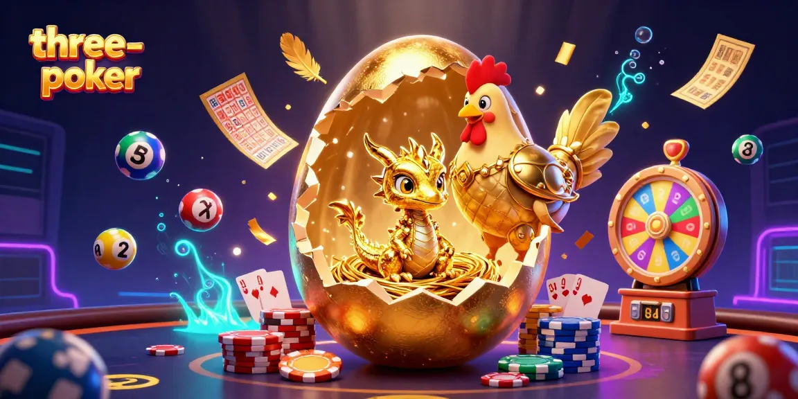 Engage in three-card-poker with vibrant casino elements in a magical scene featuring gold and dynamic action.