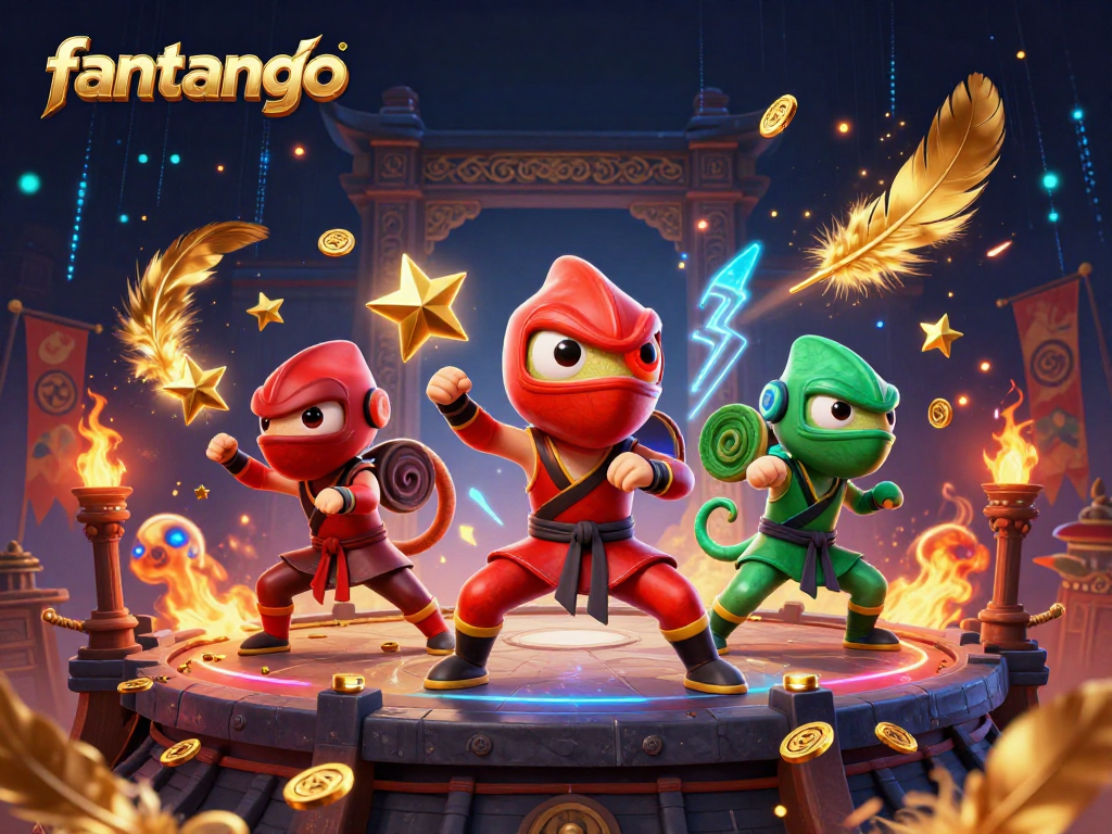 Experience the excitement of fantango in this vibrant illustrated scene full of action and dynamic casino elements.