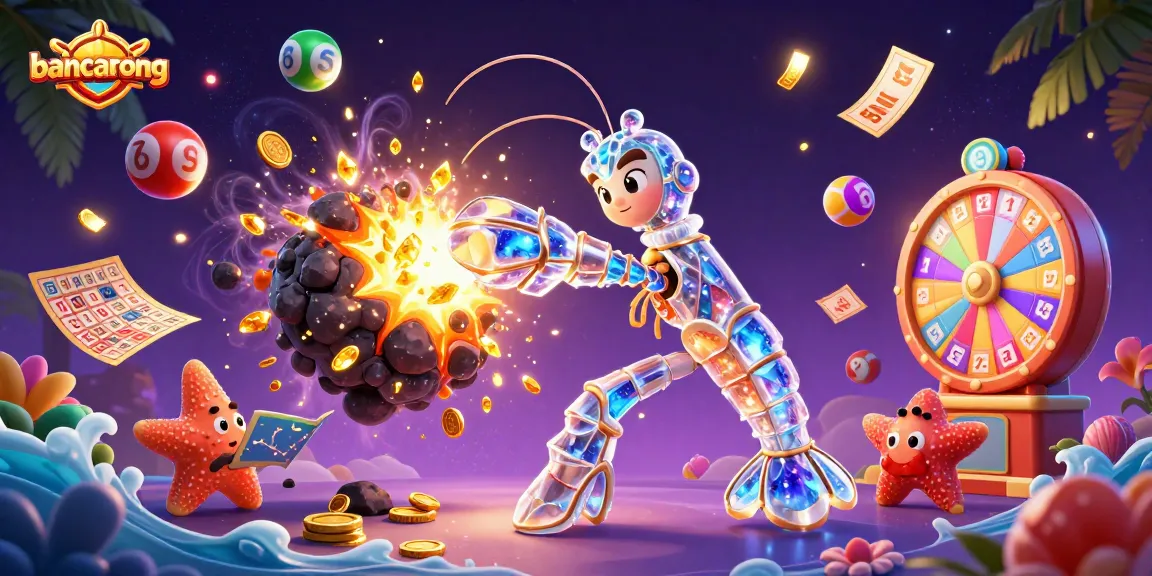 Bancarong showcases a galactic mantis shrimp with colorful lottery elements creating prize-winning energy.