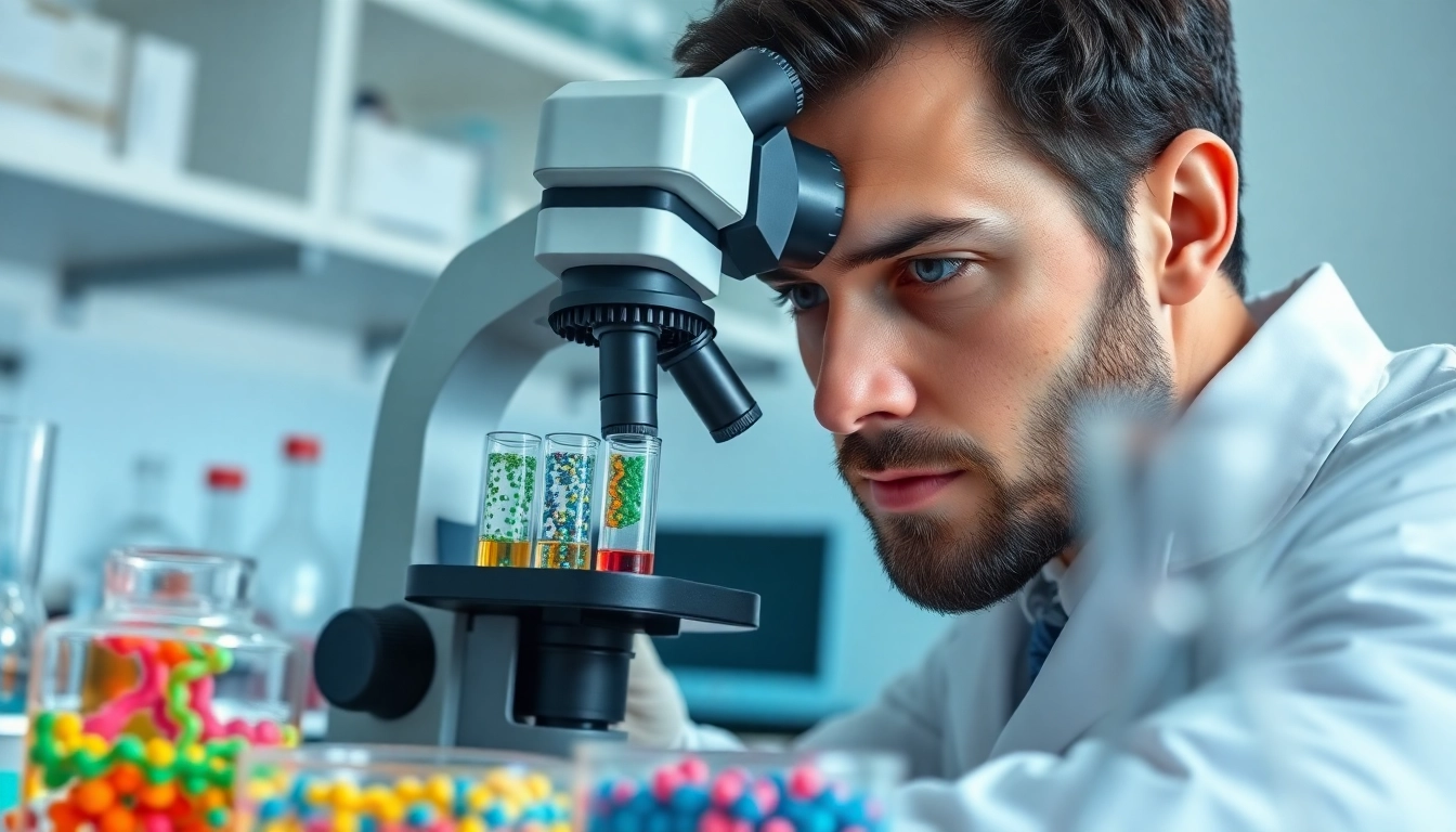 Uncover quality peptides for sale in a professional lab environment with a researcher at work.