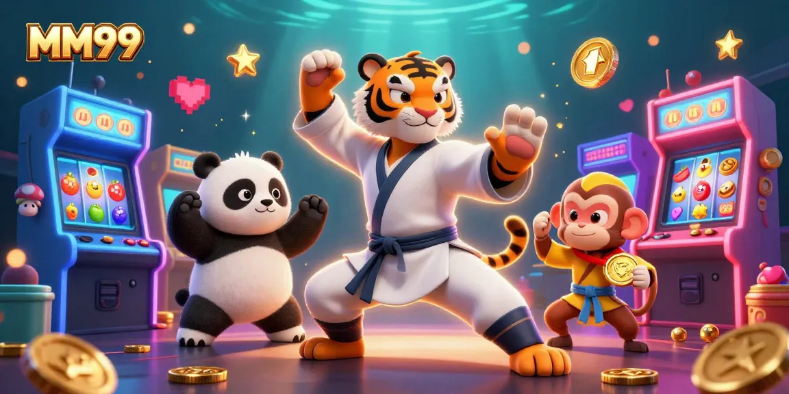 Experience thrilling gaming action with MM99’s 3D characters in a vibrant casino scene.