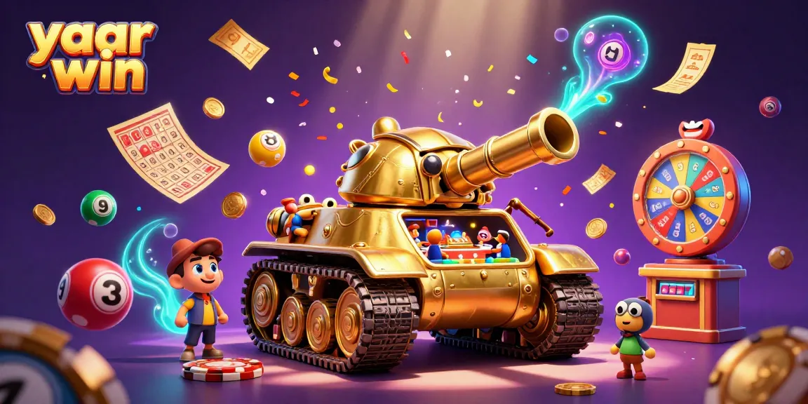 Engage with the thrilling world of yaar win through a vibrant lottery and casino illustration.