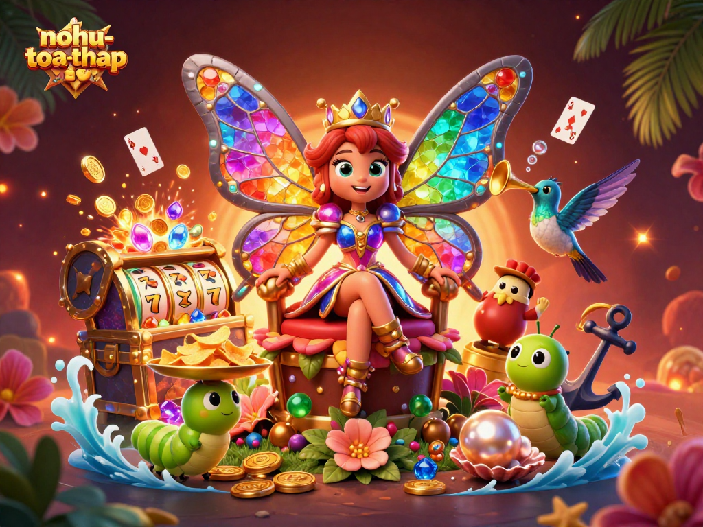 Engage in the world of nohu-toa-thap with vibrant visuals from an exciting casino-themed illustration.