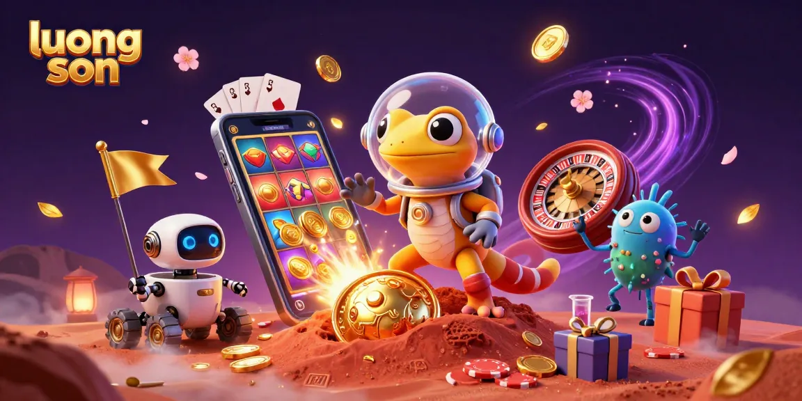Experience the excitement of luong son as a Martian gecko discovers a hidden casino with vibrant gambling elements.