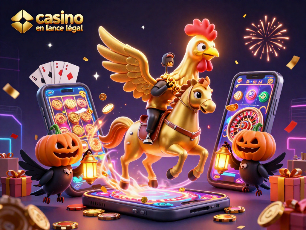 Jouez à des jeux de casino variés et découvrez le casino en ligne france légal avec cette illustration dynamique.