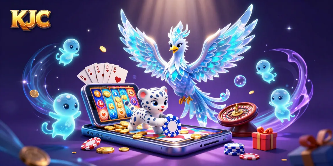 KJC promotes vibrant gameplay with an ice phoenix, a snow leopard and engaging gambling elements.