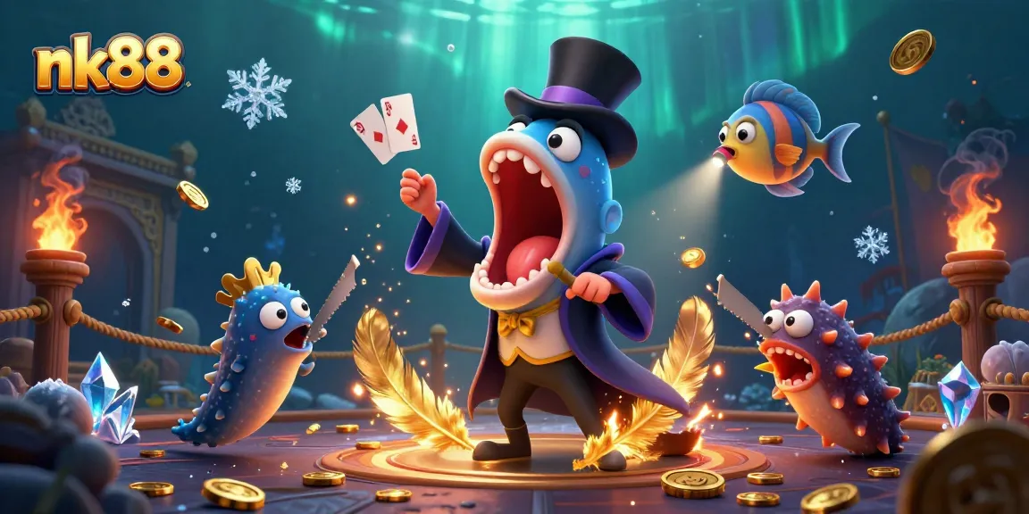 Engage with thrilling nk88 action featuring vibrant casino elements and enchanting underwater characters.