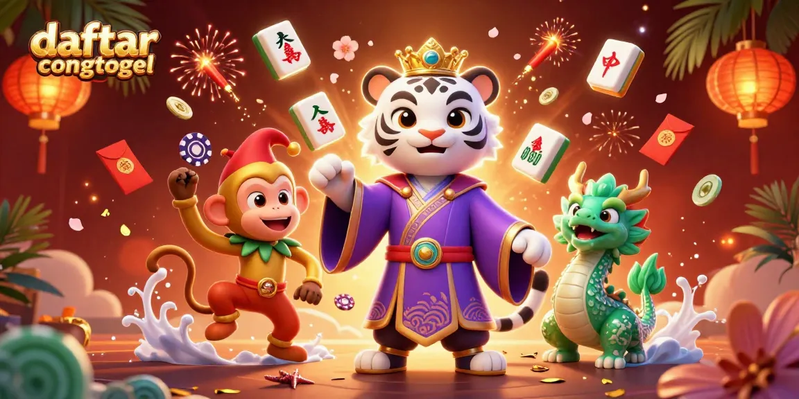 Engage with daftarcongtogel's vibrant online gambling world featuring an energetic scene of luck and fun.