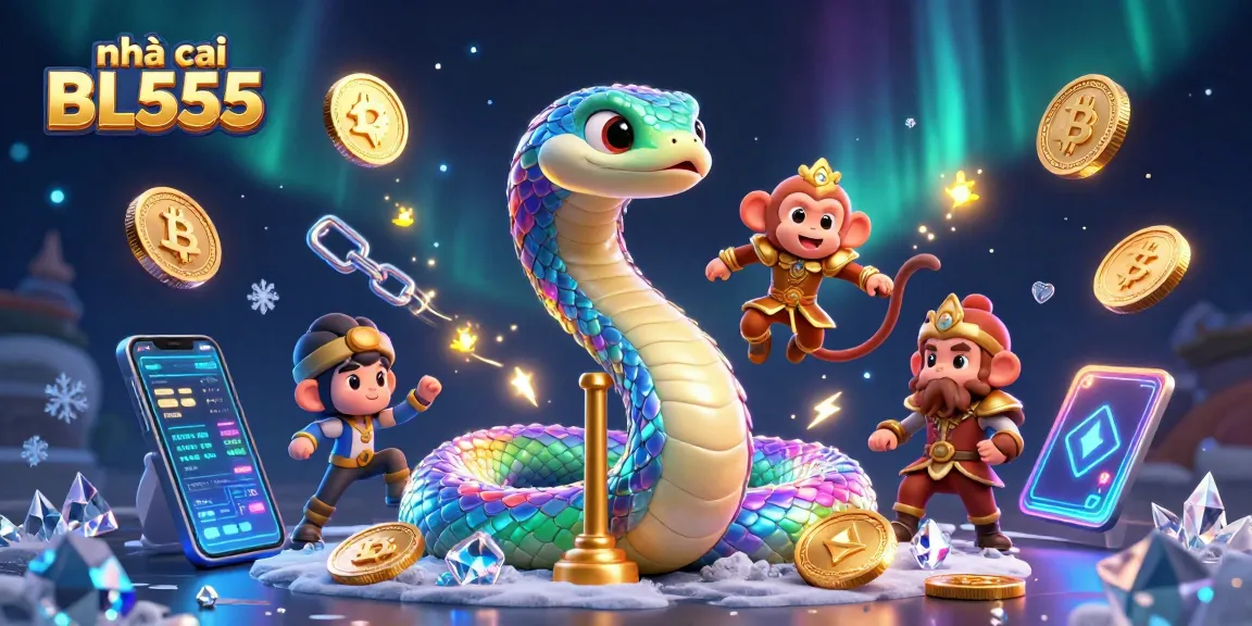 Experience the colorful excitement of nhà cái BL555 with vibrant casino and crypto elements.