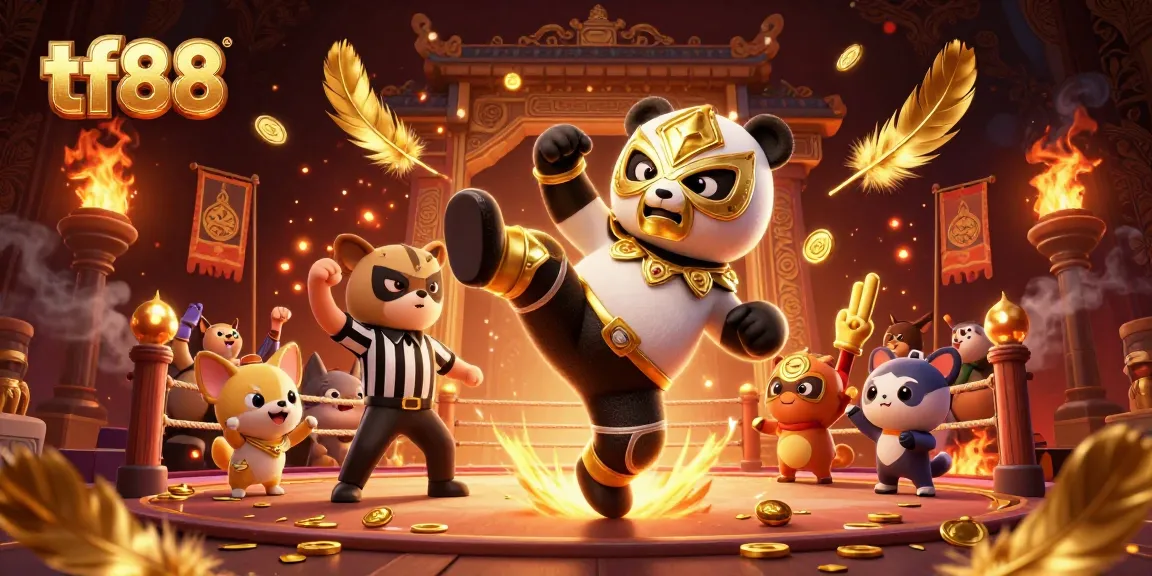 Experience thrilling action with tf88 featuring a wrestling panda and counting chihuahua in a dynamic casino arena