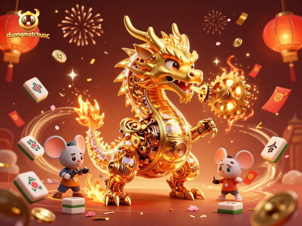 Experience duongmatchuoc with a golden dragon sharing magical elements and dynamic casino action.