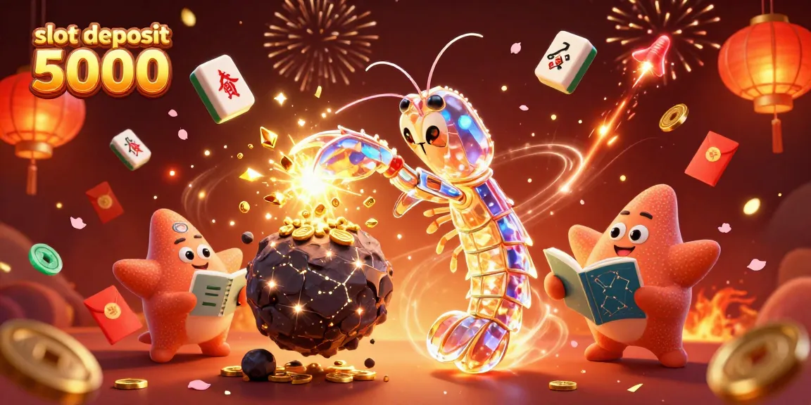 Menangkan permainan slot deposit 5000 dengan gambar 3D keceriaan dan simbol keberuntungan.