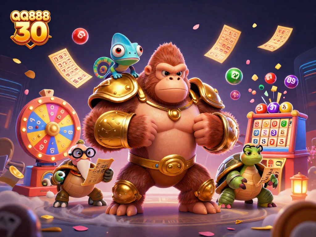 Engage with thrilling lottery action in QQ888 30, featuring dynamic color changes and rich gaming elements.