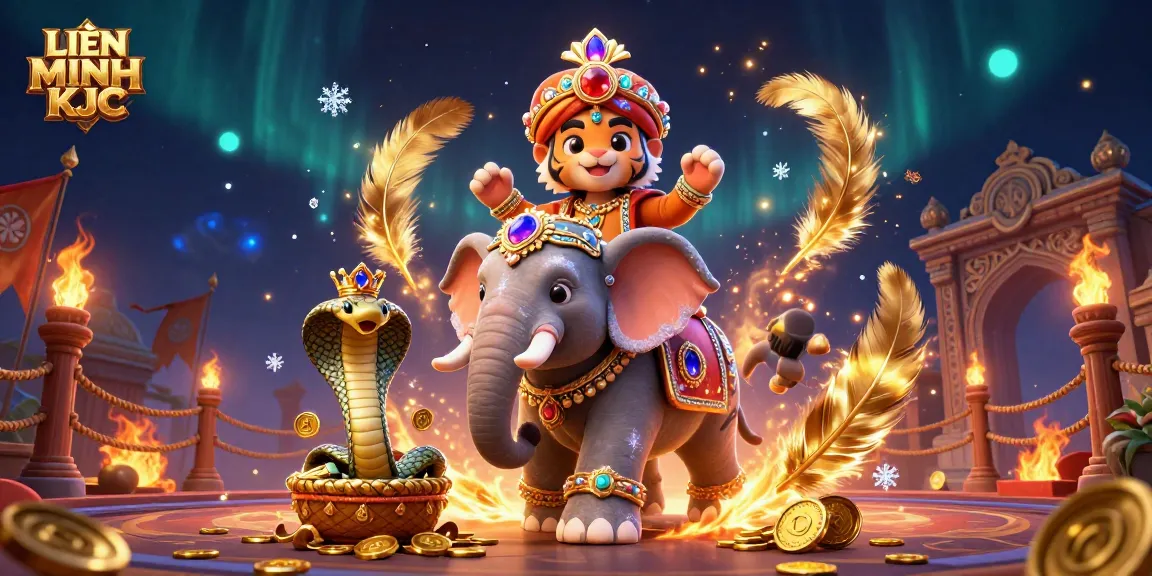 Experience the excitement of LIÊN MINH KJC with a vibrant casino scene filled with jewels and action.