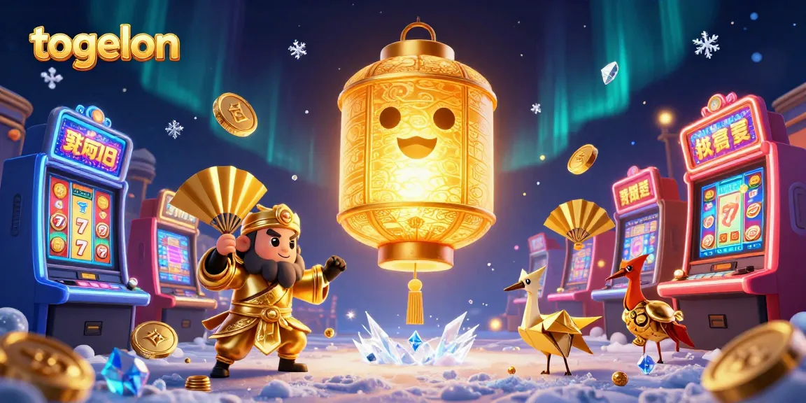 Experience gaming excitement with togelon in a vibrant 3D illustration showcasing golden casino elements.