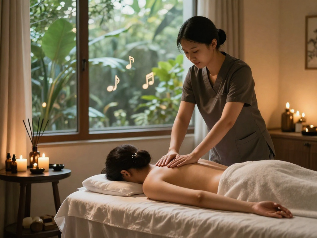 Mantra88 enhancing relaxation in a serene spa with professional massage therapy.