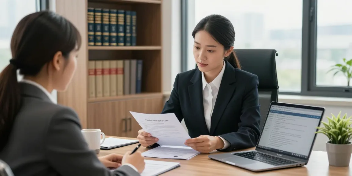 Lawyer reviewing legal resources with a client during a consultation