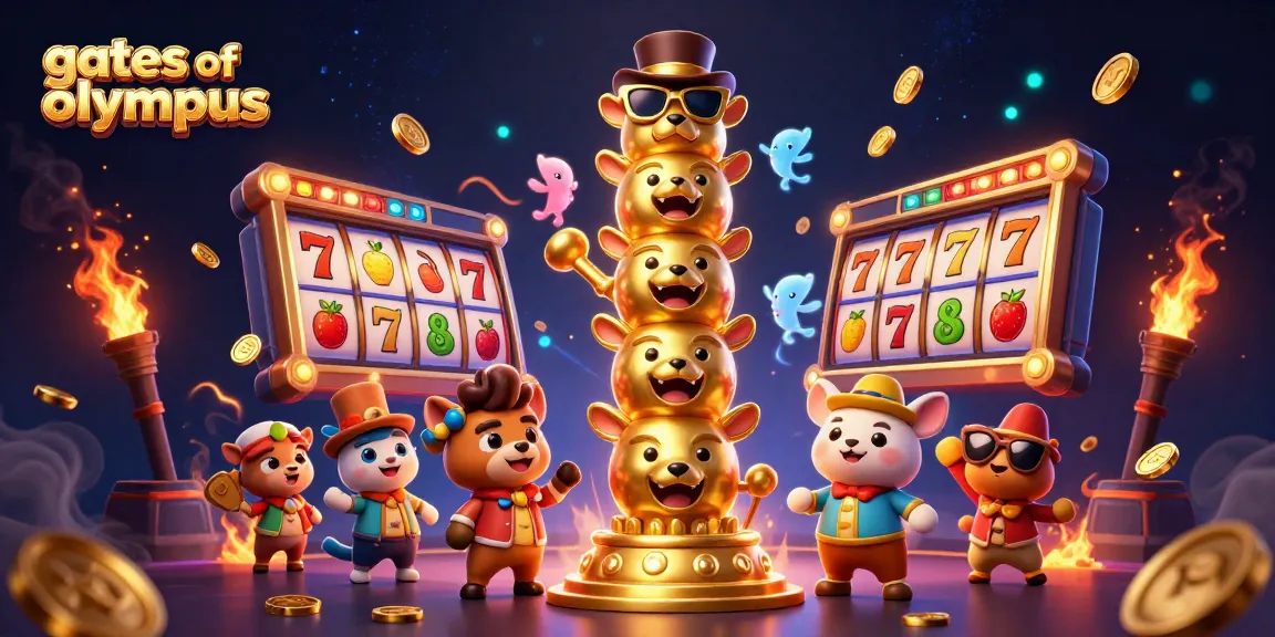 Experience the excitement of Gates of Olympus with an energetic slot game scene featuring vibrant characters and dynamic gameplay.
