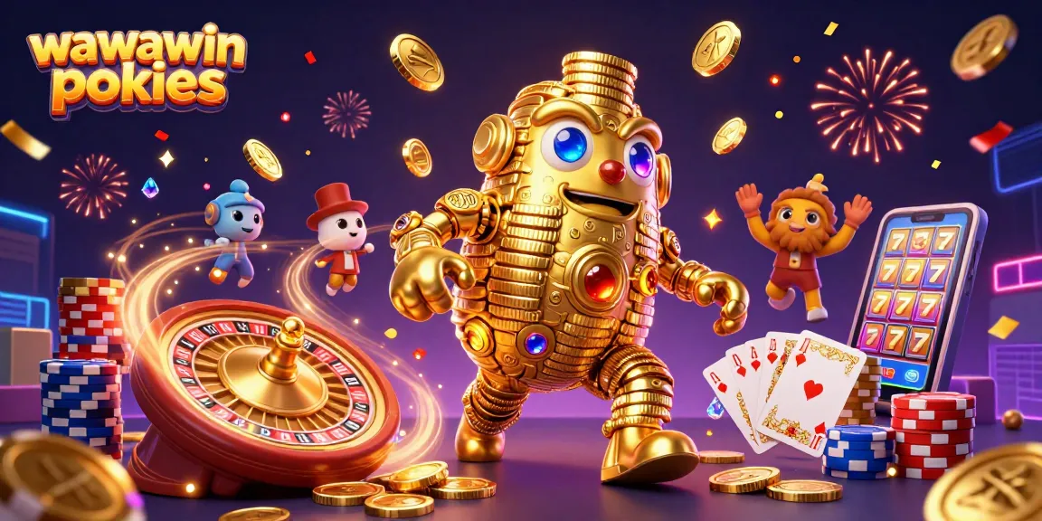 Experience thrilling wawawin pokies amidst golden golems and dynamic casino elements.