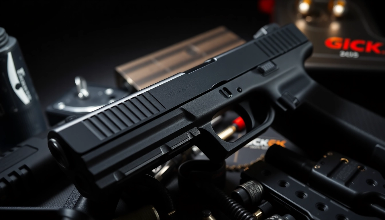 Showcase the Glock 48 MOS slide with detailed features and accessories to highlight quality.