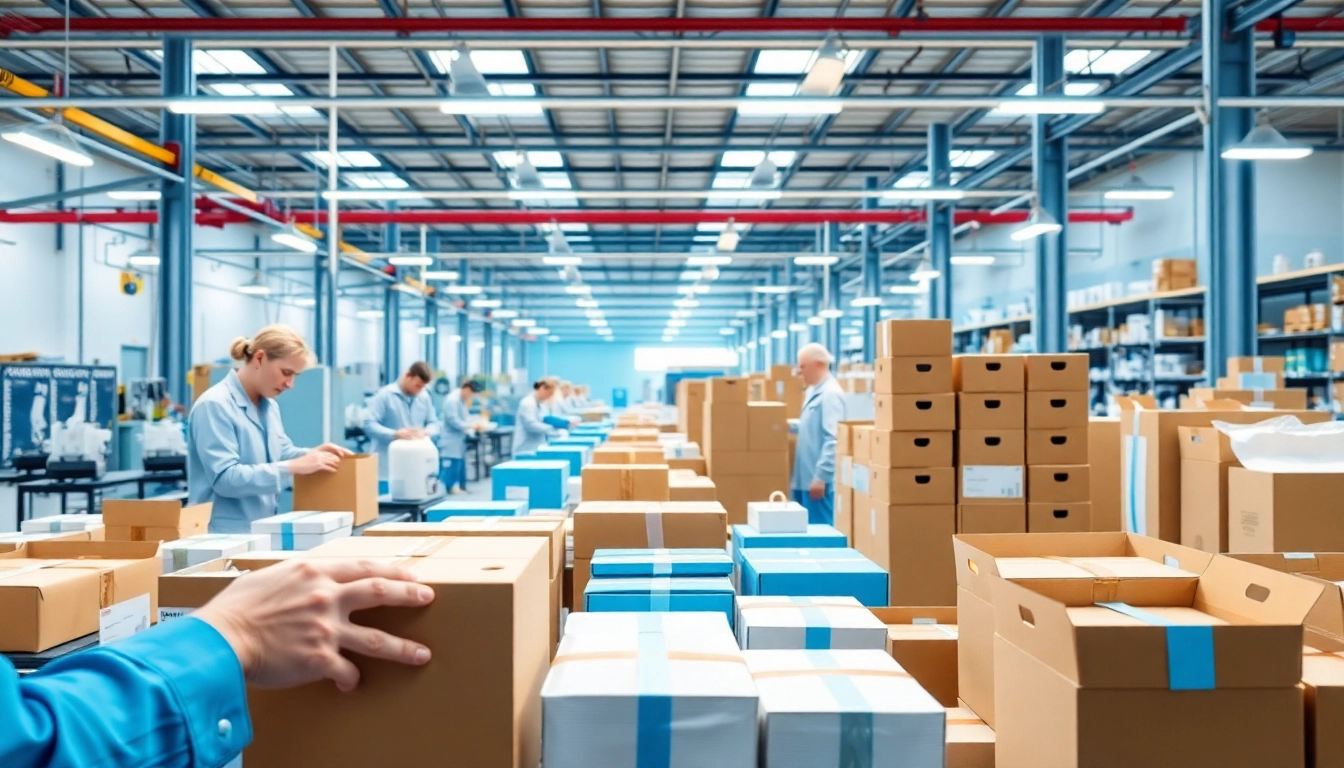Kitting & Fulfillment Services in a professional assembly area showing workers organizing products into attractive kits.