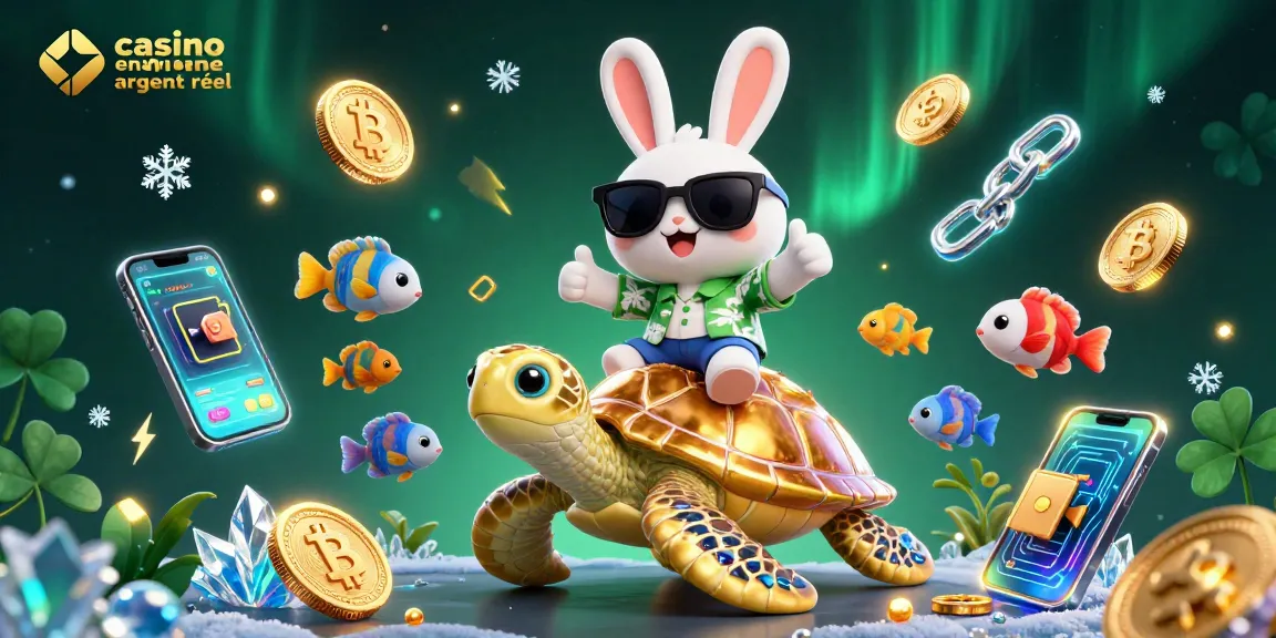 Jouez avec casino en ligne argent réel, une scène dynamique avec un lapin chanceux et une tortue dorée.