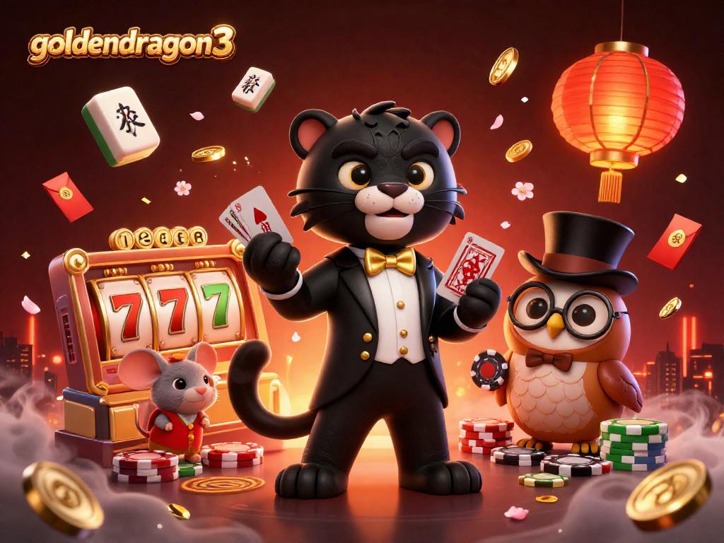 Engage in winning strategies with goldendragon3's vibrant casino scene featuring cards and jackpot elements