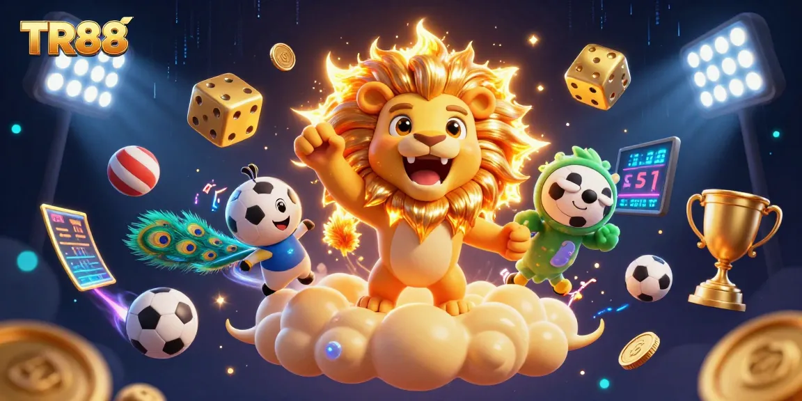 TR88 showcases thrilling sports betting action with vibrant casino elements in a captivating illustration.