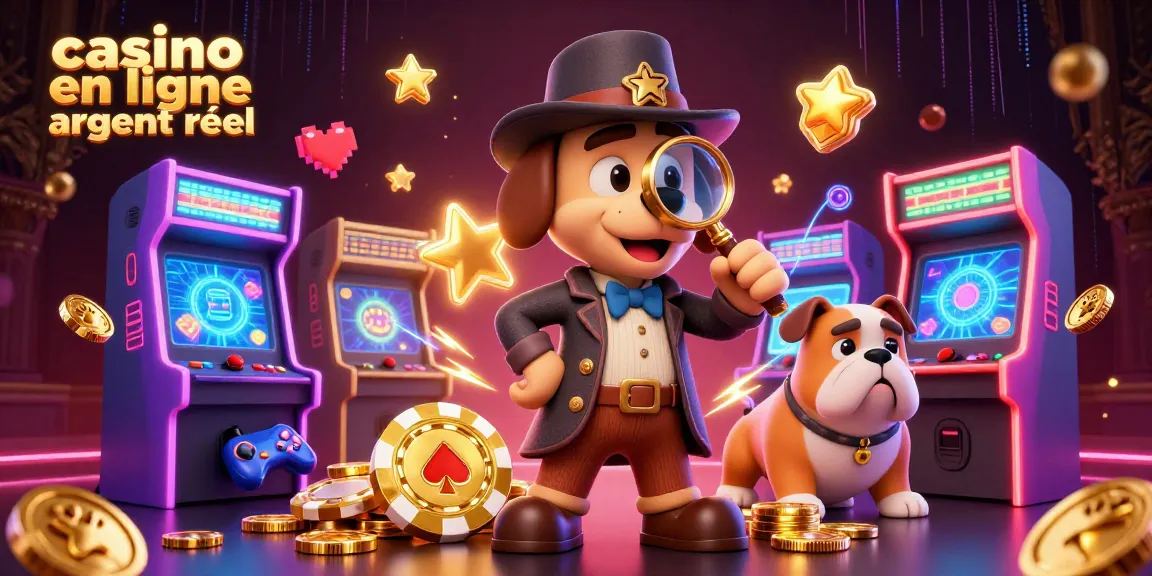 Plongez dans l'univers des casinos en ligne argent réel grâce à cette illustration de détective énergique, révélant des indices et des trésors.