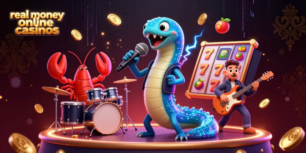 Experience fun and excitement with real money online casinos in a vibrant underwater casino scene.
