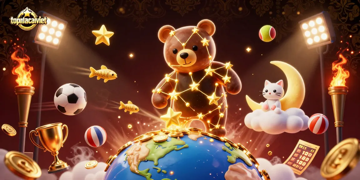Engage with topnhacaiviet to scoop up winnings amidst a vibrant 3D casino celebration.