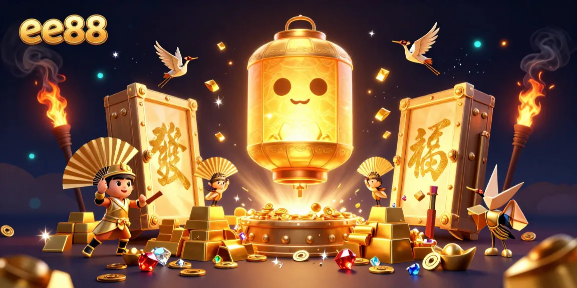 Experience fortune with the enchanting ee88 symbol amidst illuminated casino treasures